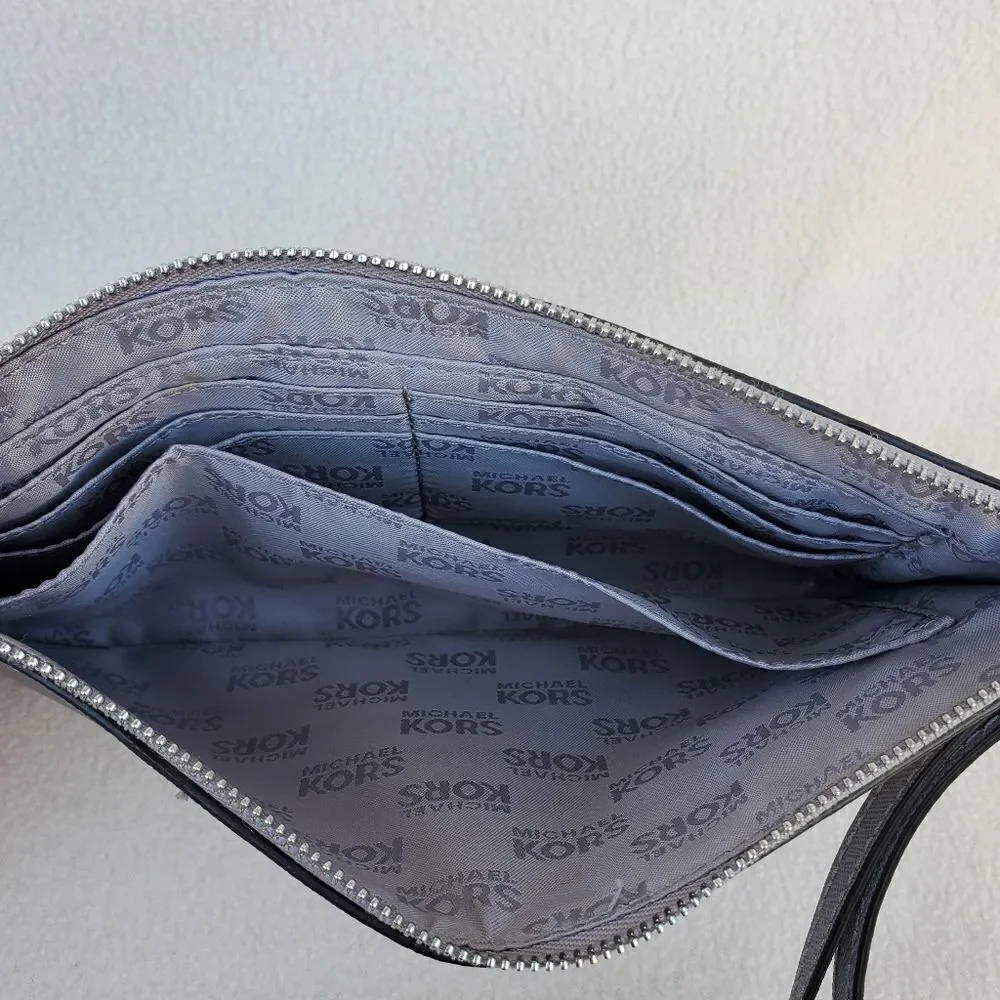 Michael Kors Gray Silver Studded Wristlet Clutch